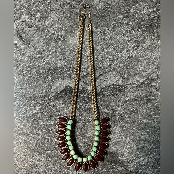 Vintage Gold Chain Necklace with Marquise Cut Stones - Picture 5 of 5